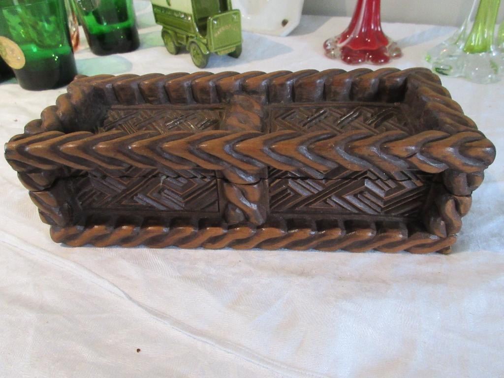 Doosje in hout oude potlooddoos prachtige decoratie van hout, Ophalen