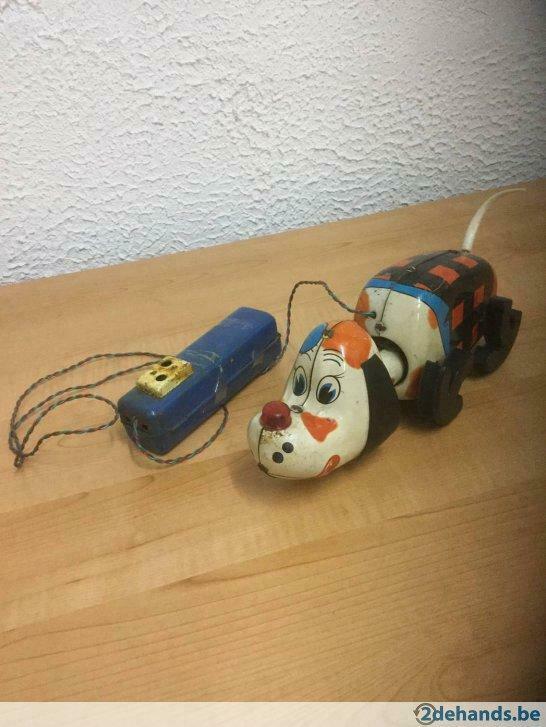 Vintage blikken hondje op afstandsbediening (niet werkend), Verzamelen, Ophalen, Gebruikt