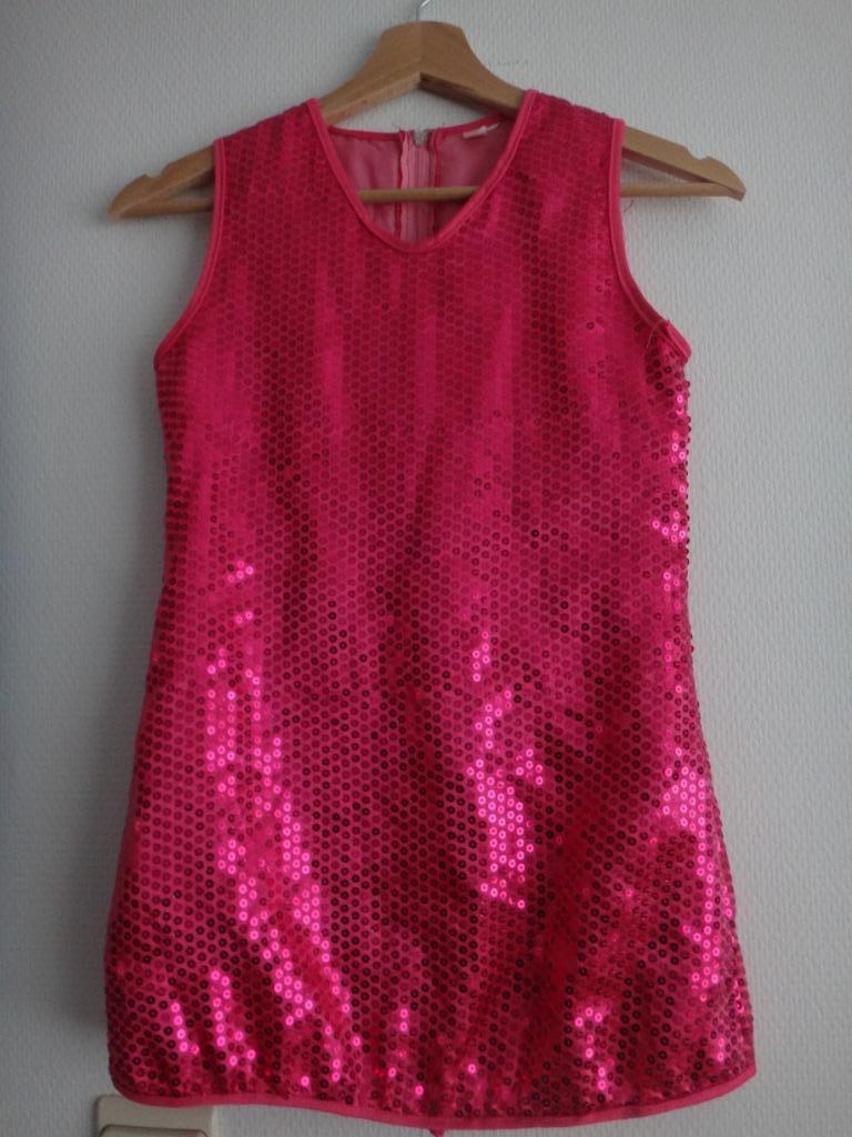 Verkleedkleren - roze discojurkje, Ophalen of Verzenden, Gebruikt