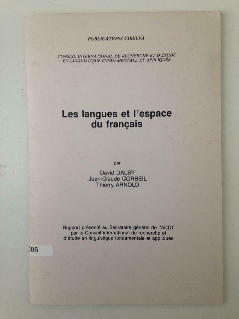 Les Langues et l'Espace du Français - David Dalby, Enlèvement ou Envoi, Comme neuf
