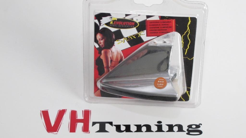 R. EVOLUTION 13861 haaienvin antenne chroom LED rood, Autos : Divers, Tuning & Styling, Enlèvement