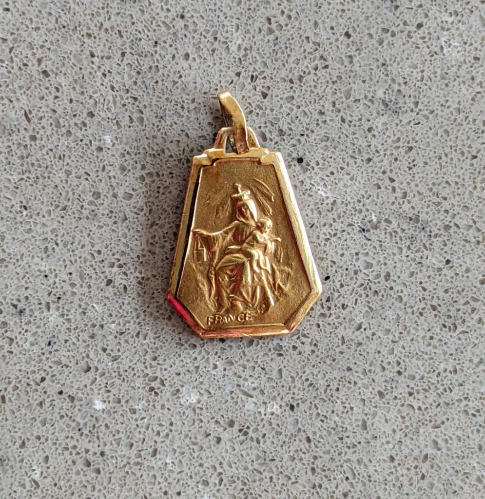Medaillon, hanger Jezus Heilig Hart - plaqué or, verguld, Ophalen of Verzenden, Nieuw, Sieraad, Christendom | Katholiek
