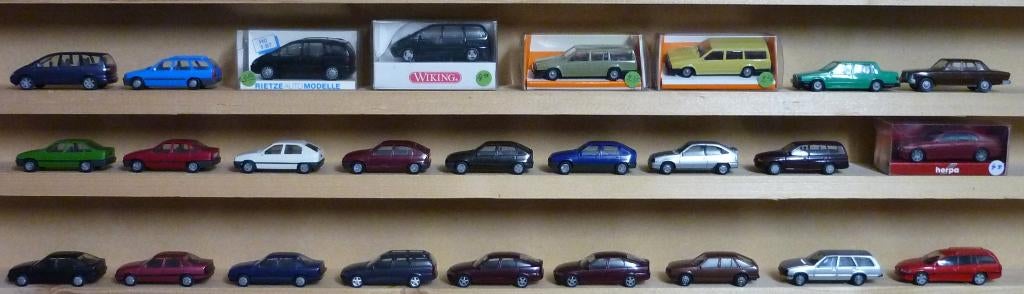 Personen wagens : Ford - Volvo - Opel - BMW  1/87  HO, Ophalen of Verzenden, Zo goed als nieuw, Gelijkstroom of Wisselstroom, Overige typen