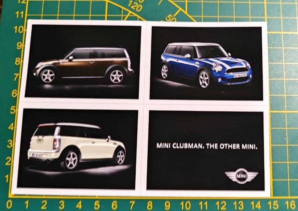 Sticker (4 stickers) en postkaart Mini Clubman, Enlèvement ou Envoi