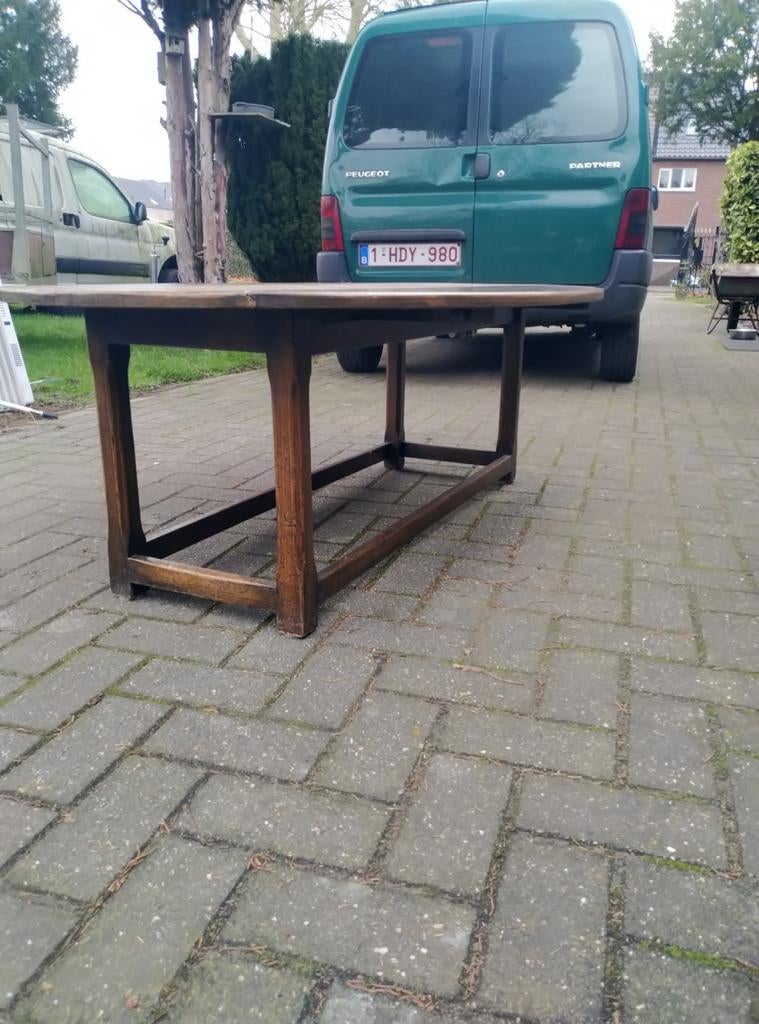 Gepatineerde massief eiken Engelse hangoor tafel 17de eeuws., Ophalen