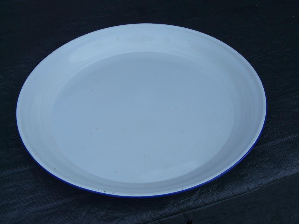 grote onderschotel/ plateau in email  50 cm, Ophalen, Zo goed als nieuw, Rond, Overige materialen