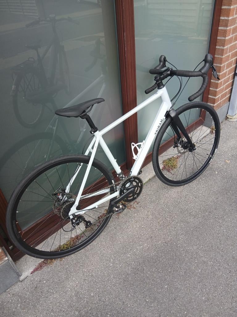 Koersfiets triban + fietscomputer + klikpedaal, Enlèvement