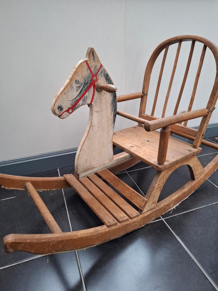 Vintage schommelpaard, schommelstoel, hobbelpaard, Antiek en Kunst, Ophalen