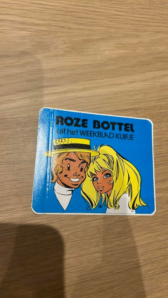 Sticker weekblad kuifje Roze Bottel, Verzamelen, Ophalen of Verzenden, Kuifje