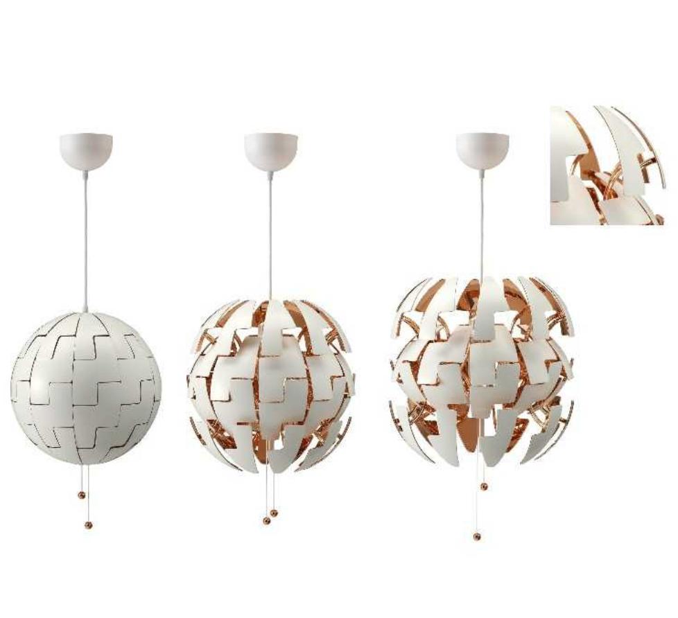 Witte en gele lamp IKEA PS 2014, Huis en Inrichting, Lampen | Hanglampen, Ophalen of Verzenden, Zo goed als nieuw, Kunststof, Minder dan 50 cm