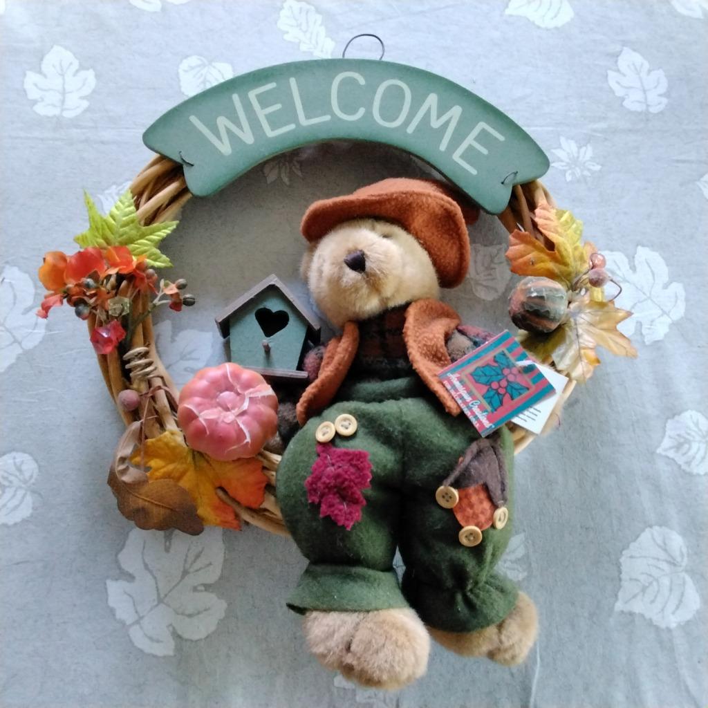 Couronne de porte Welcome avec nounours, Enlèvement, Neuf
