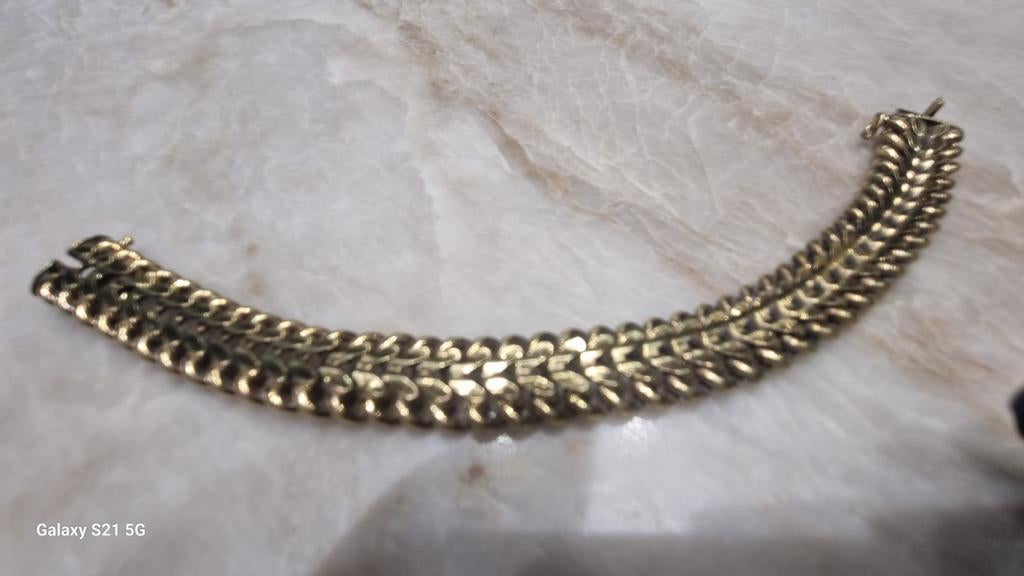 Prachtige armband in plaque or, Ophalen, Gebruikt