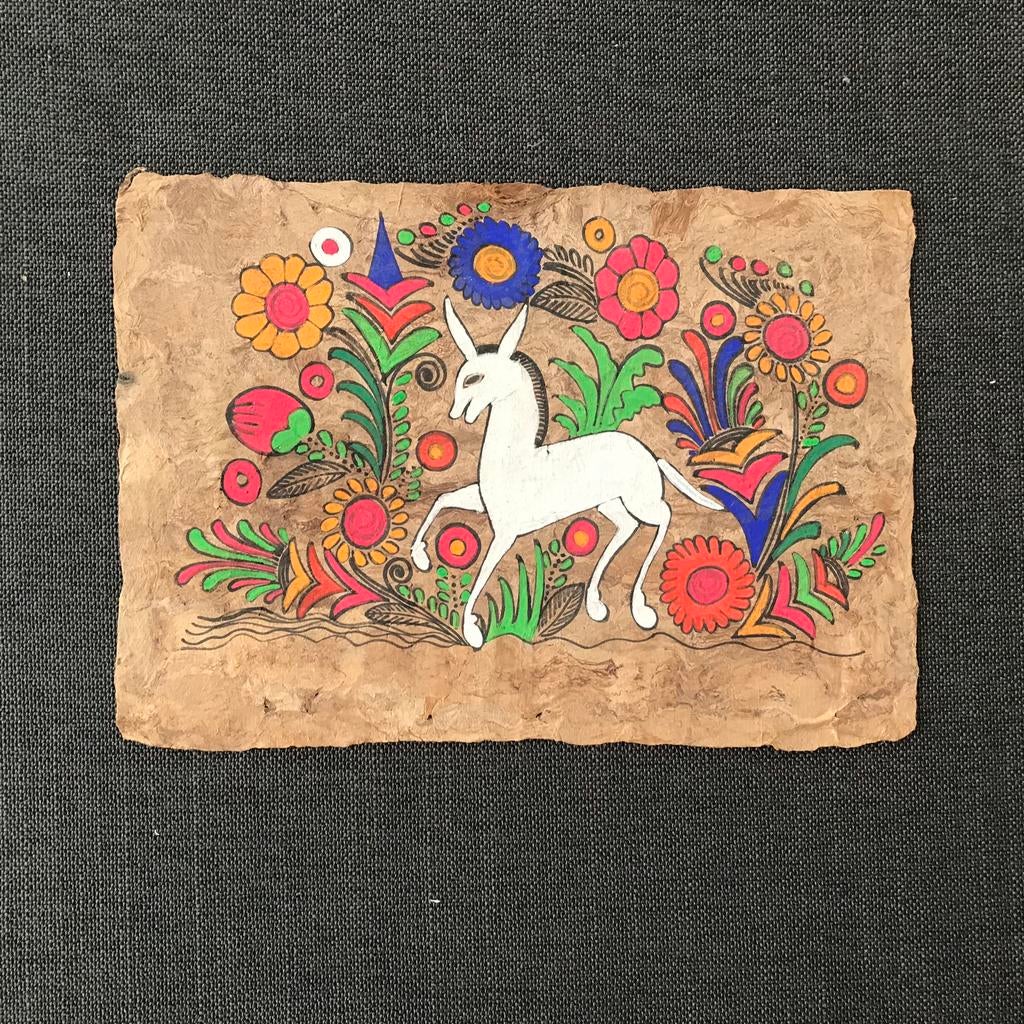 Amate boomschors schilderij, Mexico, jaren 70, volkskunst, Antiek en Kunst, Ophalen of Verzenden