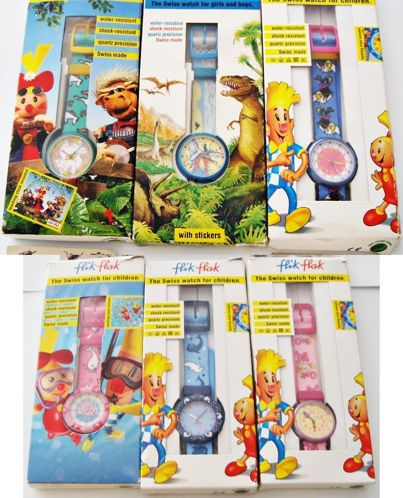 Montres Flik Flak vintage NEUVES avec boite + carton, Enlèvement ou Envoi, Neuf, Autres couleurs, Garçon ou Fille