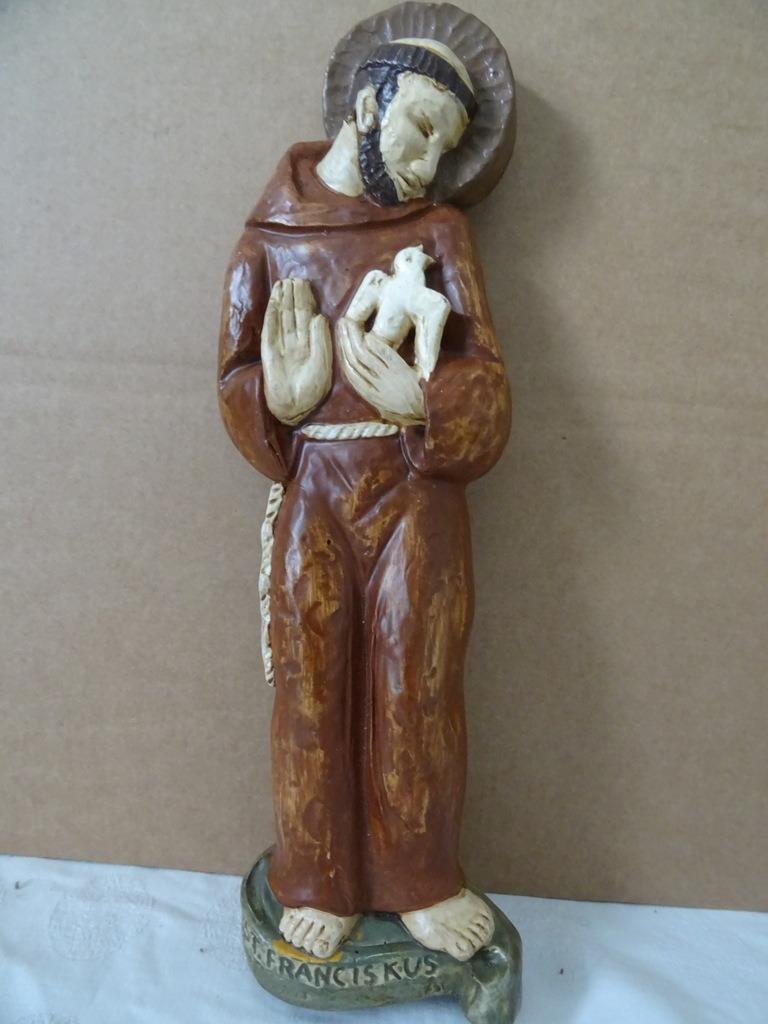 Beeld Franciscus Heilige Franciscus beeld wandbeeld 1983, Verzamelen, Religie, Zo goed als nieuw, Christendom | Katholiek, Beeld(je)