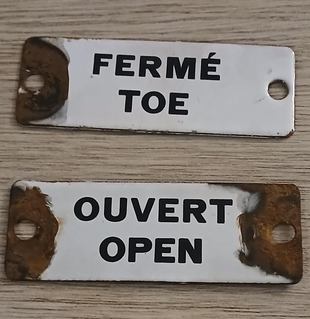 Plaque émaillé vintage, Antiquités & Art, Antiquités | Email, Enlèvement ou Envoi