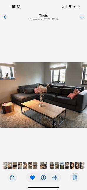 Nonchalante donkergrijze zetel, Huis en Inrichting, Zetels | Zetels, Gebruikt, 100 tot 125 cm, Hoekbank, 300 cm of meer
