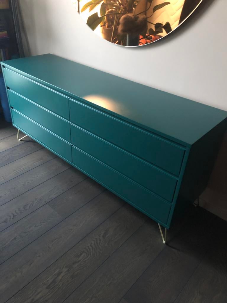 Set van 1 Ladenkast + 2 Nachtkastjes MADE groen, 25 à 50 cm, 5 tiroirs ou plus, Moins de 100 cm, 100 à 150 cm