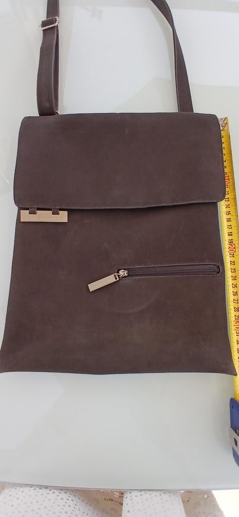 Antraciet grijze canvas handtas, crossover van Laurent David, Handtassen en Accessoires, Ophalen of Verzenden, Zo goed als nieuw