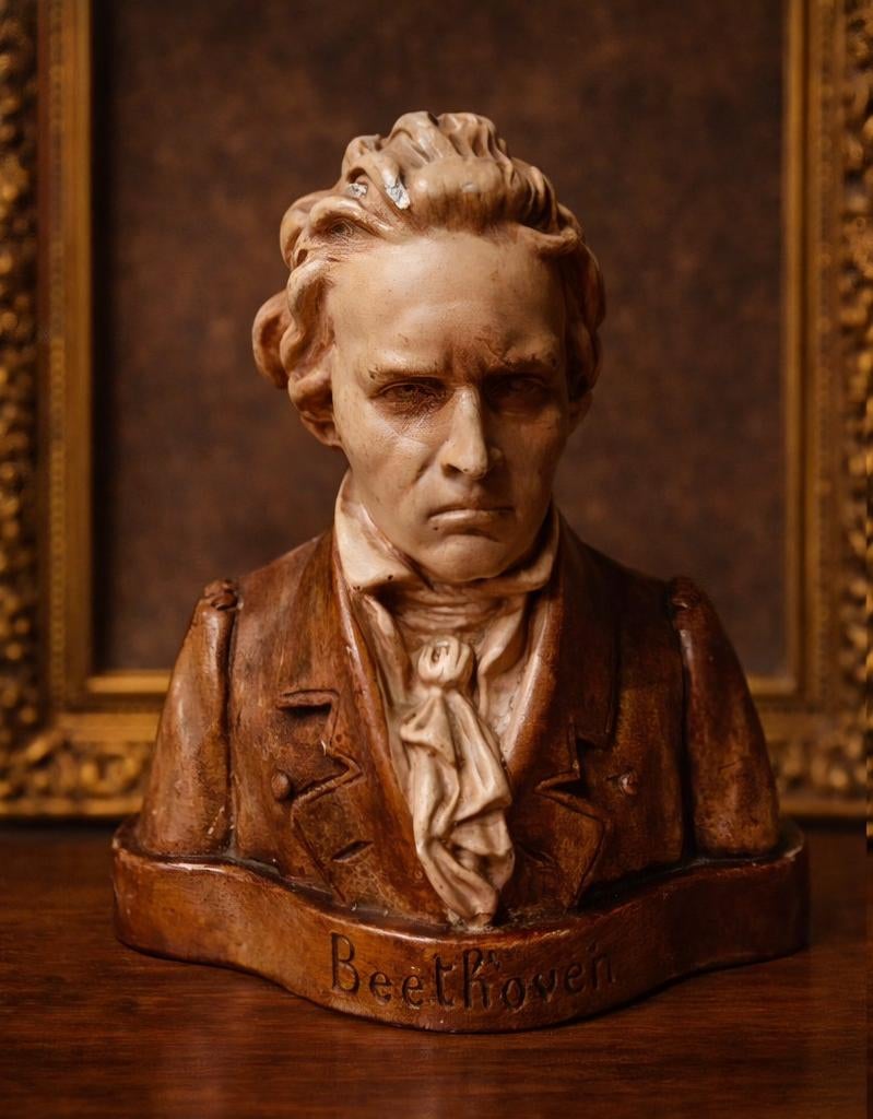 MOOIE EN KARAKTERVOLLE BUSTE VAN LUDWIG VAN BEETHOVEN, Antiek en Kunst, Ophalen