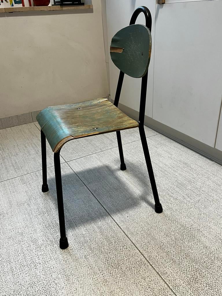 Chaise d’école enfant vintage – bois & métal, Maison & Meubles, Chaises, Utilisé, Une, Bois, Noir, Enlèvement