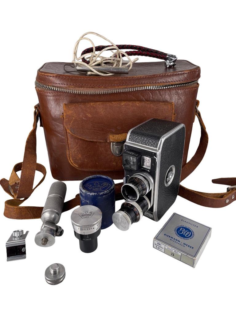 Bolex B-8 Paillard camerahandgreep en filter | Zwitserland 1, Ophalen of Verzenden, 1940 tot 1960, Filmcamera