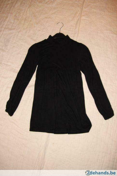 Pull fille noir, ligne A, col montant, 9à10y,, Utilisé, Fille, Chemise ou À manches longues