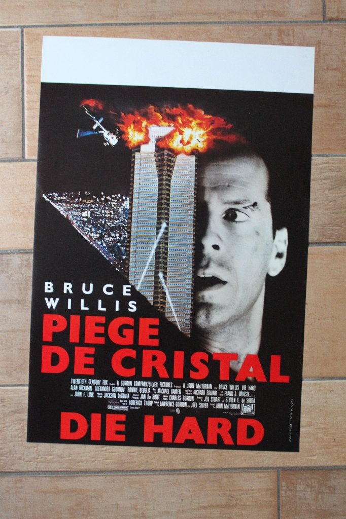filmaffiche Bruce Willis Die Hard 1988 filmposter, Rechthoekig Staand, Ophalen of Verzenden, Zo goed als nieuw, A1 t/m A3