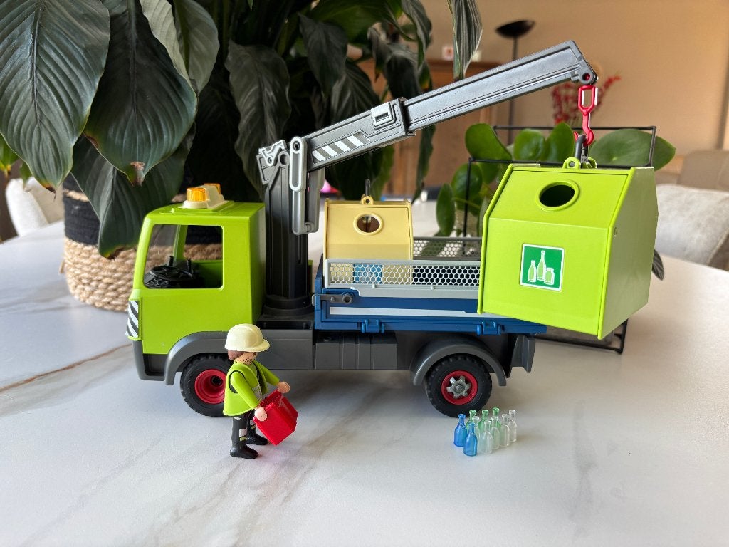 Playmobil 6109 Camion avec grue et conteneurs à verre, Comme neuf, Véhicule, City action, Kit complet