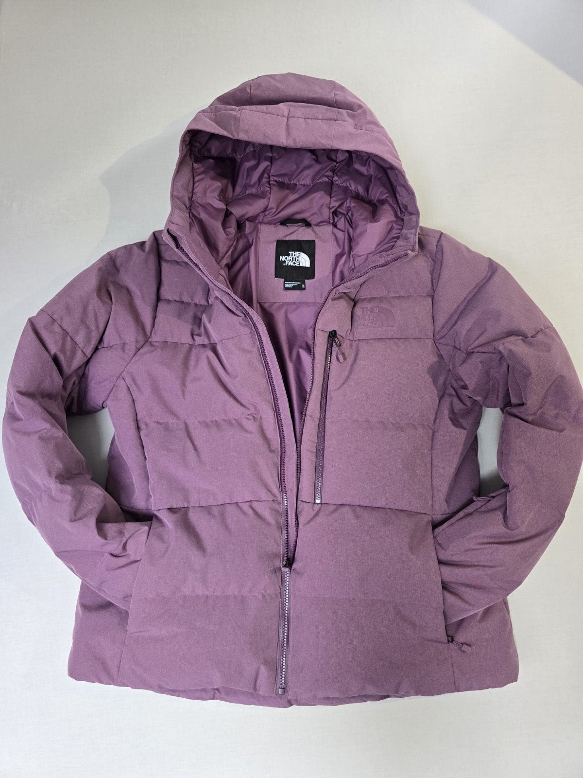 The North Face 550 Down Winterjas / Puffer met Capuchon, Ophalen, Maat 46/48 (XL) of groter, Paars