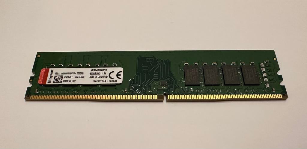 Kingston DDR4 16 GB Cl17 2400 MHz RAM-stick, Computers en Software, RAM geheugen, DDR4, Nieuw, Ophalen of Verzenden, Desktop