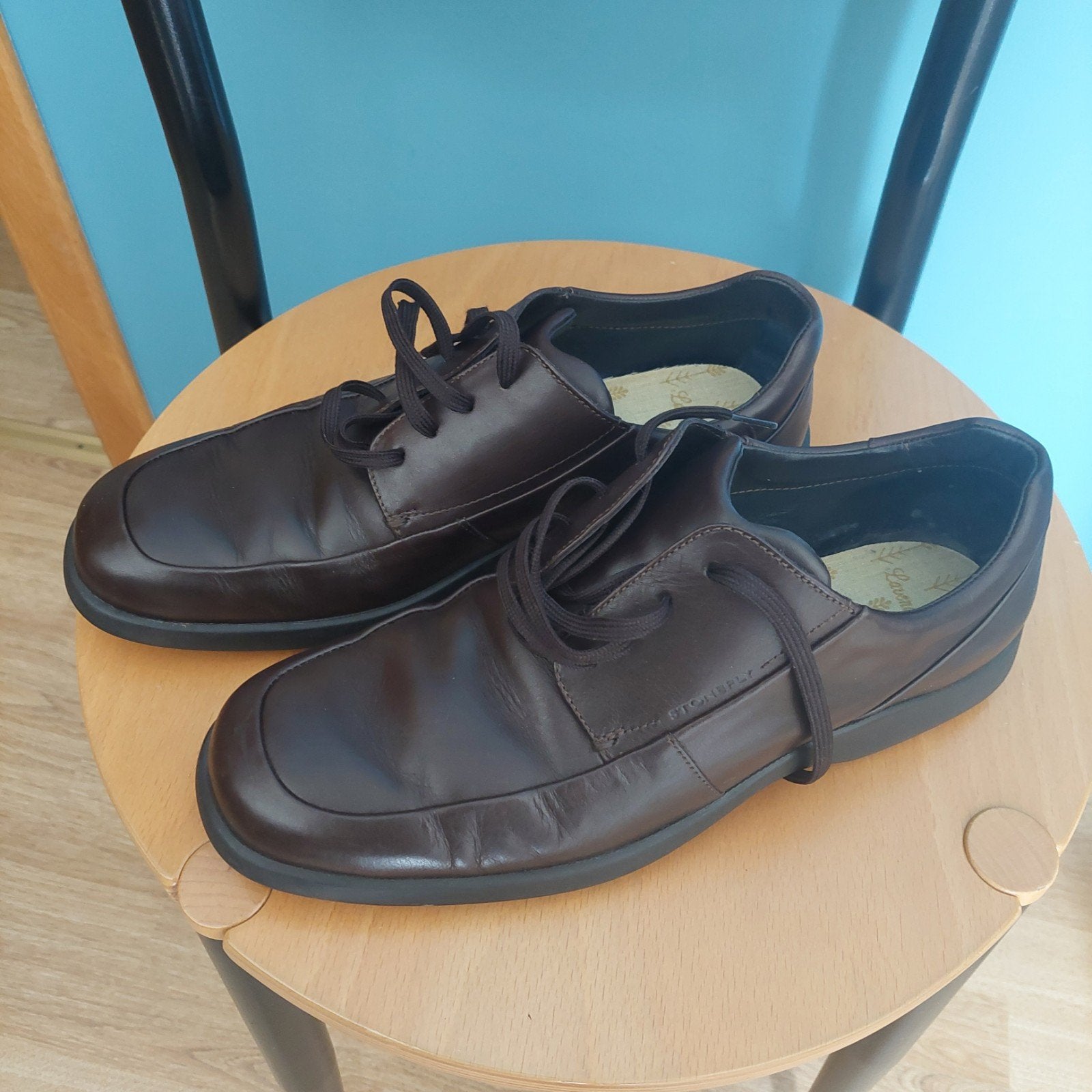 Heren schoenen. bruin van kleur maat 43, Ophalen, Zo goed als nieuw, Bruin