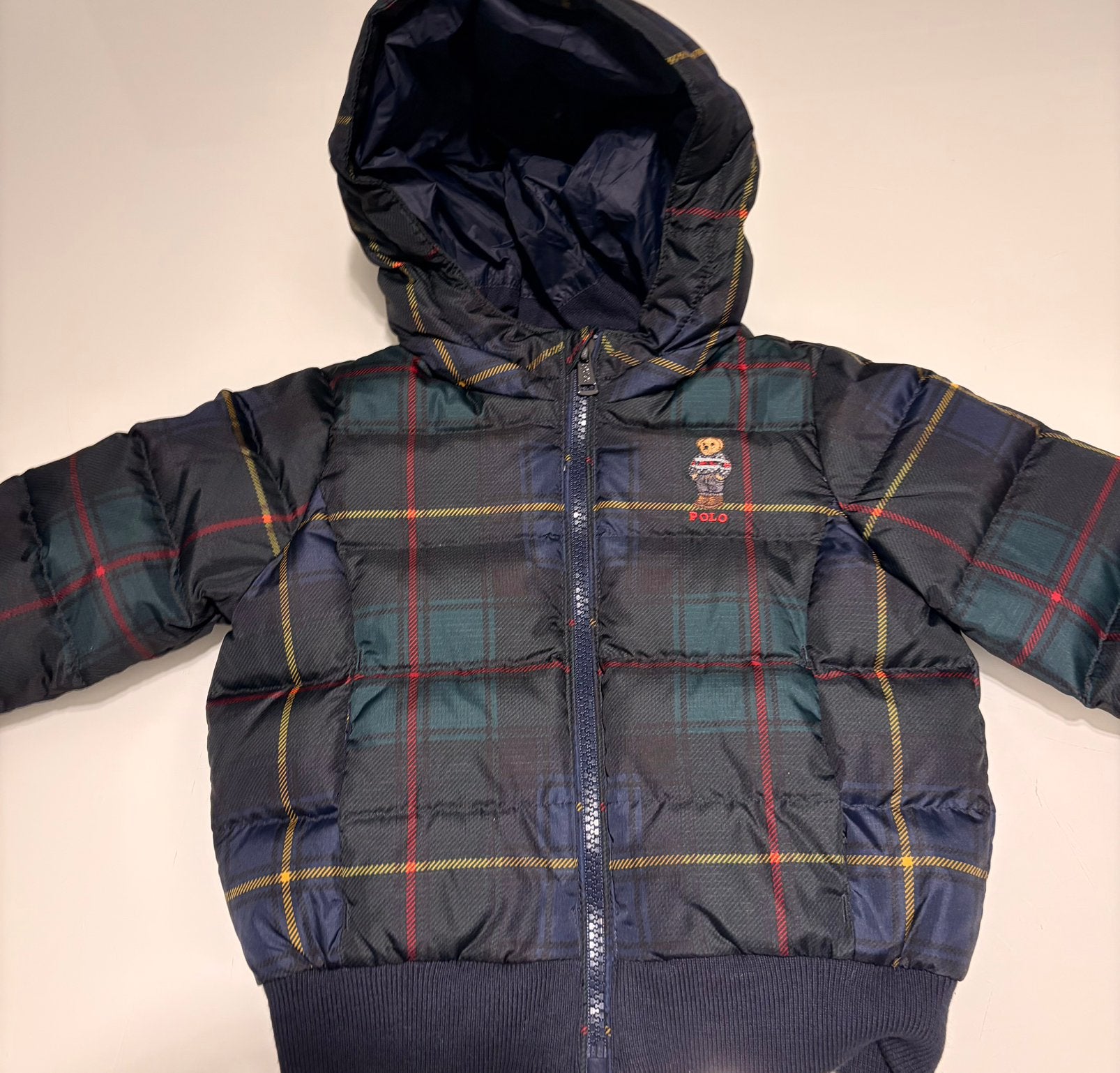 Donsjas ralph lauren geruit tartan polo bear, Verzenden, Nieuw, Jongen of Meisje, Jas