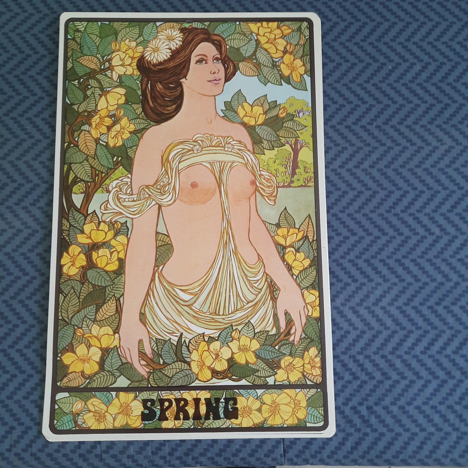NIEUW en ONGEBRUIKT: genre ART DECO: 4 PRENTEN de seizoenen, Verzamelen, Foto's en Prenten, Ophalen, Nieuw, Prent, Natuur