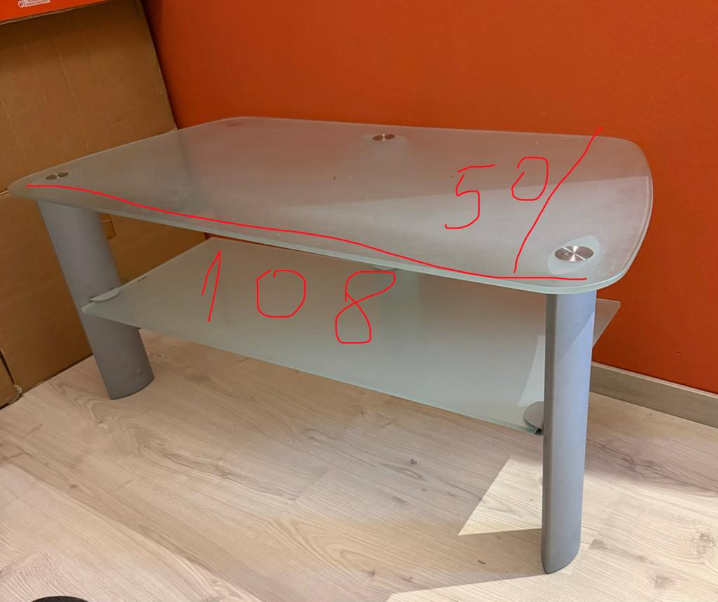Glazen tv meubel 2 zit slaapbank GRATIS, Huis en Inrichting, Bureaus, Ophalen, Gebruikt, Glas