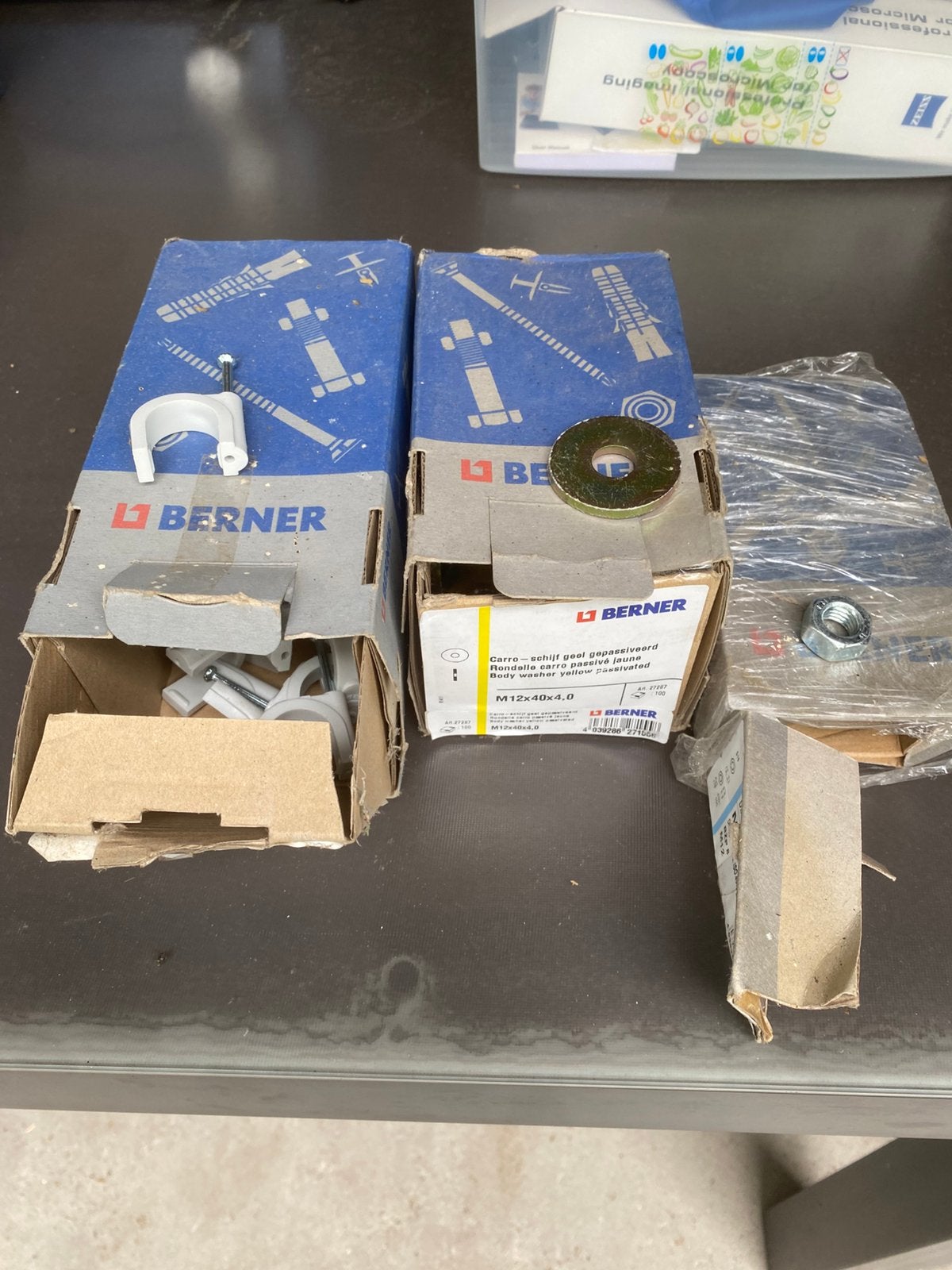Berner moeren, rondellen en cable clips, Doe-het-zelf en Bouw, Ophalen, Zo goed als nieuw