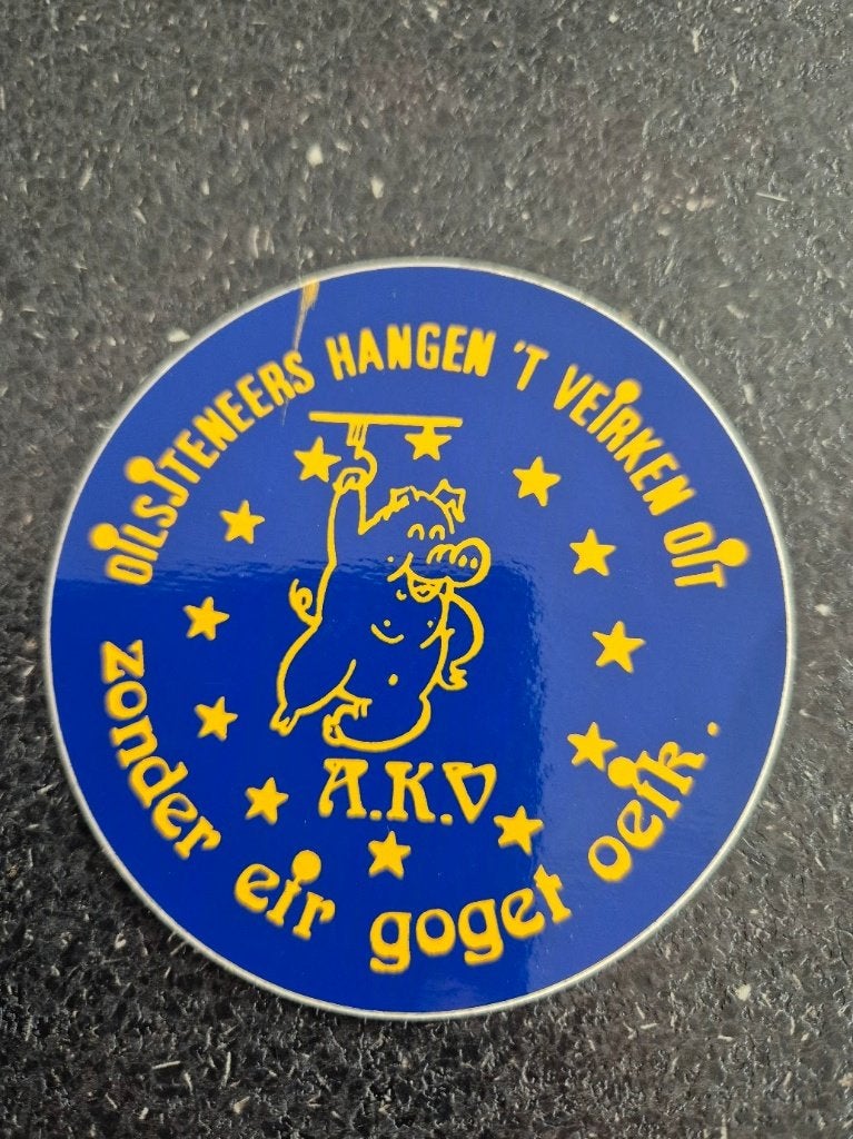 Carnaval Aalst sticker Zonder eir goget oeik, Verzamelen, Ophalen of Verzenden