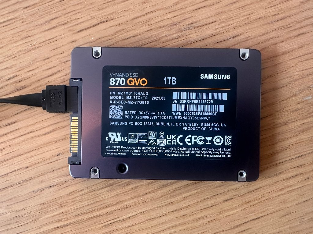 Samsung 870QVO SSD 1TB, Computers en Software, Harde schijven, Ophalen, SSD