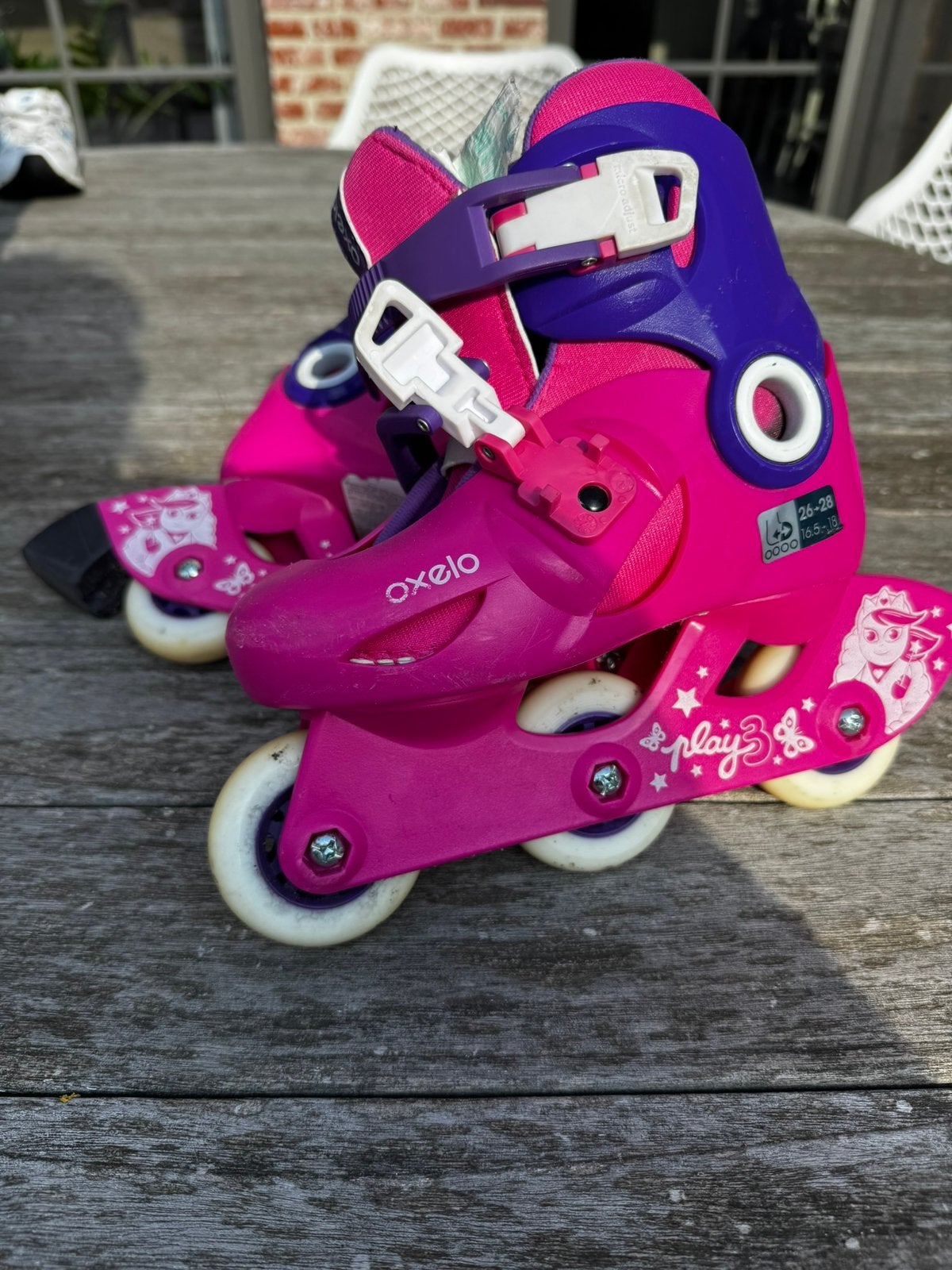 Oxelo Play 3 kinderskates – maat 26–28, Ophalen, Verstelbaar, Zo goed als nieuw