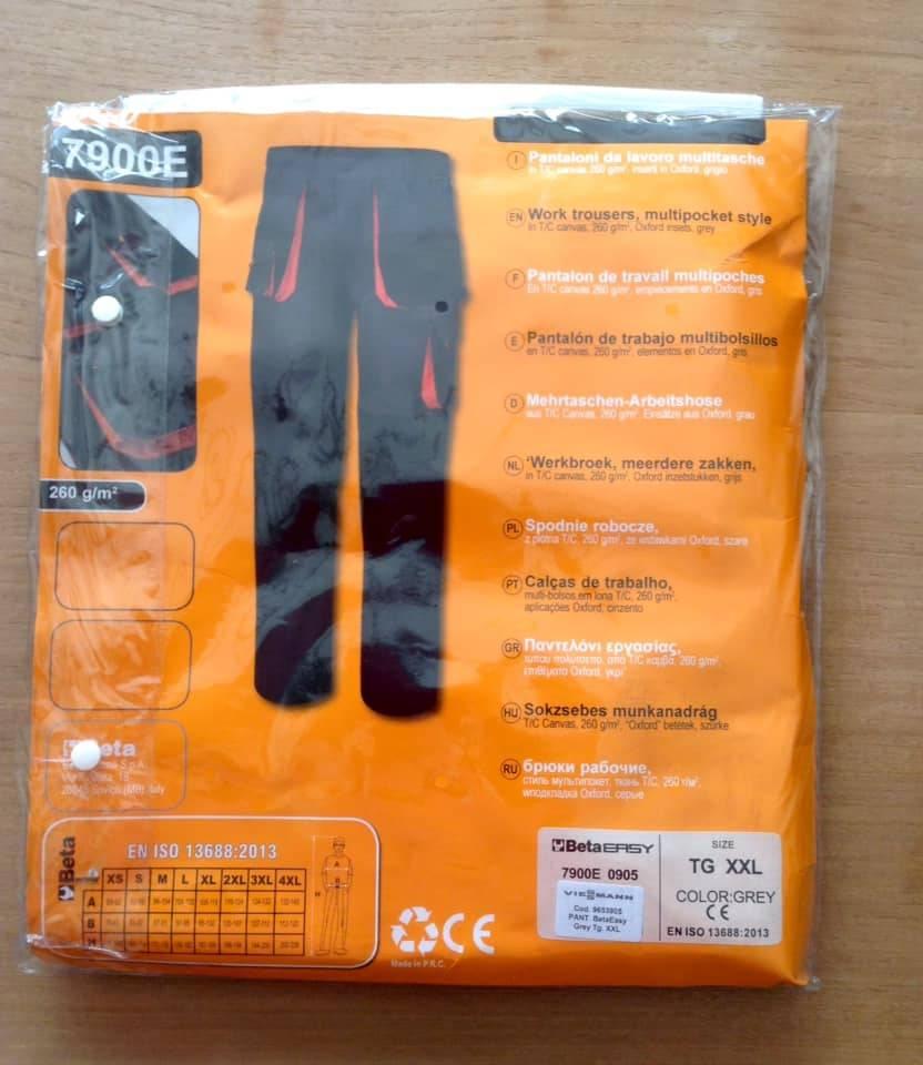Grijze Beta Easy 7900E 2XL/50 werkbroek met meerdere zakken, Tuin en Terras, Werkkleding, Ophalen of Verzenden, Nieuw, Heren, Broek