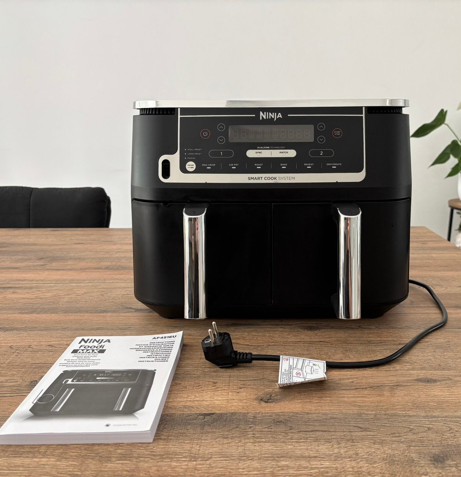 Ninja Foodi MAX Dual Zone Airfryer AF451EU – 9,5L, Elektronische apparatuur, Airfryers, Ophalen, Zo goed als nieuw, Airfryer XXL