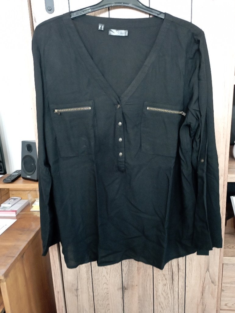zwart hemd BPC mt 46 NIEUW, Nieuw, Ophalen of Verzenden, BPC Selection, Blouse of Tuniek