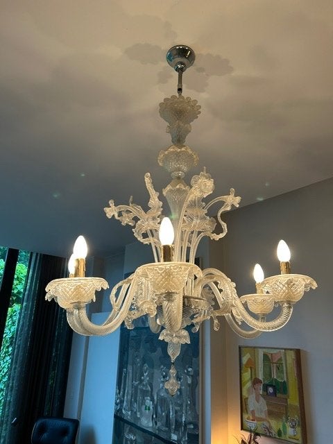 Murano kristallen kroonluchter, Huis en Inrichting, Lampen | Kroonluchters, Ophalen, Gebruikt