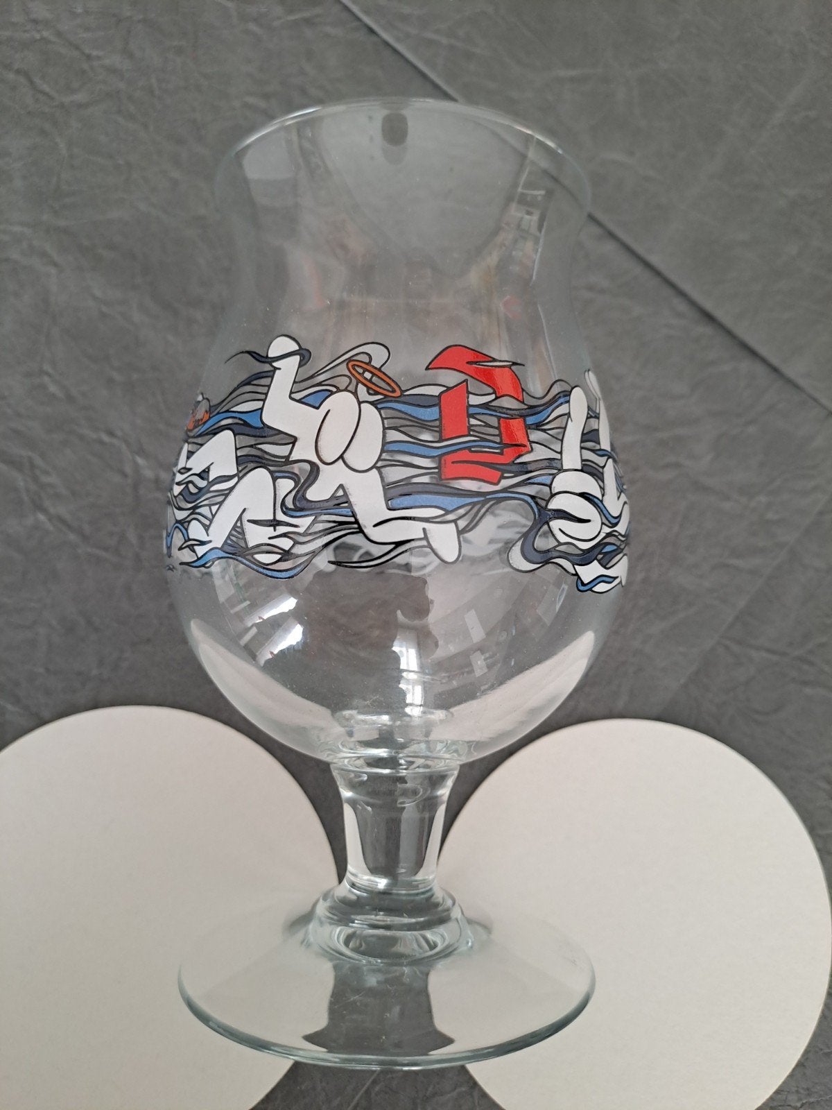 Duvel moortgat glas Franky Sticks, Verzamelen, Glas en Drinkglazen, Ophalen of Verzenden