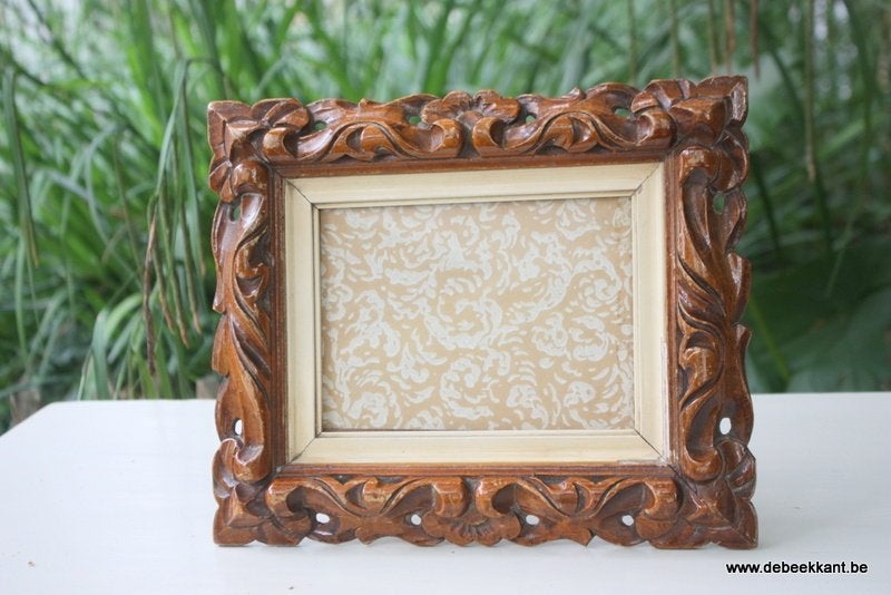 Retro vintage antieke oude kader lijst gesculpteerd artdeco, Collections, Enlèvement ou Envoi
