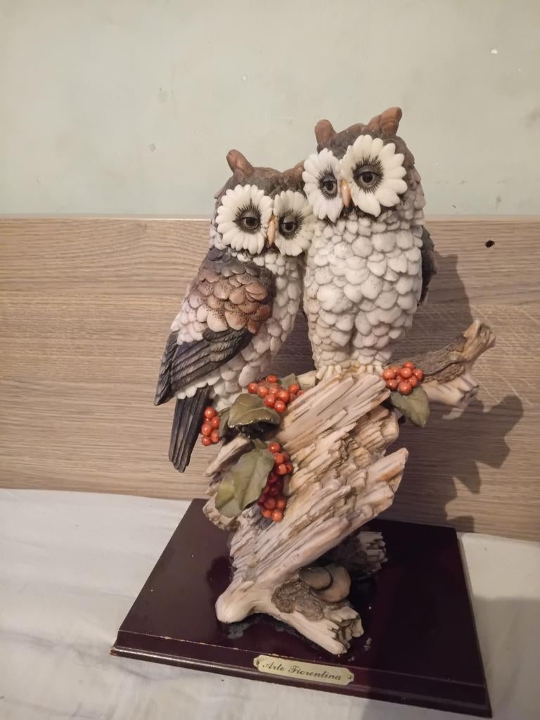 Koppel uilen op tak, Antiek en Kunst, Ophalen of Verzenden