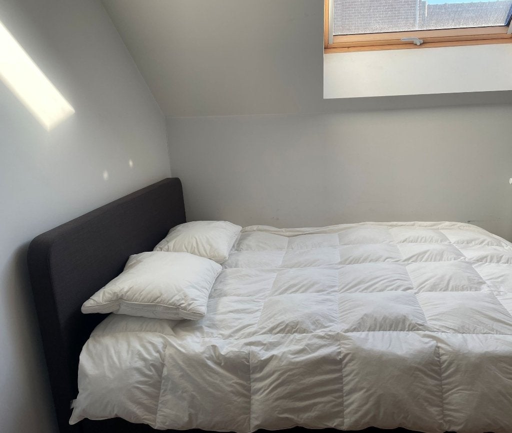 Lit et matelas 160x200, Gris, Tissu, Enlèvement, Utilisé