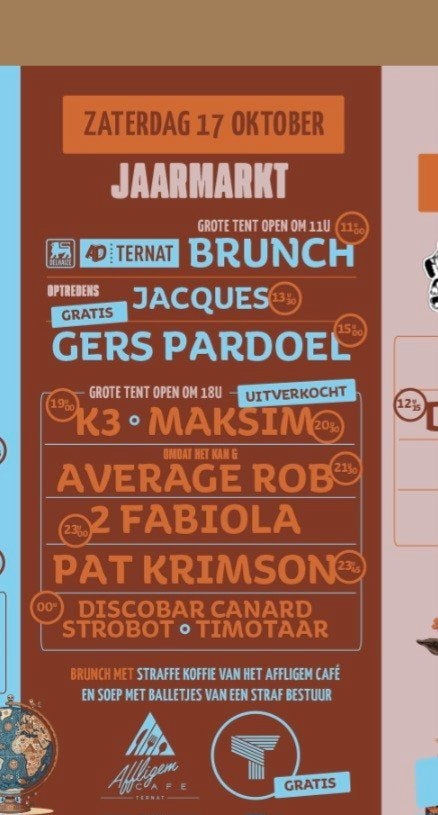 tickets zaterdag 17 oktober jaarmarkt Ternat