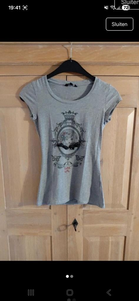 Tshirt Dark Girl maat xs, Kleding | Dames, T-shirts, Groggy by JBC, Ophalen of Verzenden, Zo goed als nieuw, Korte mouw