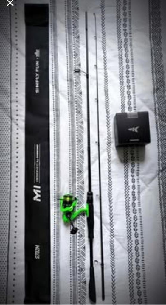 Hengel M1:210 cm - 3,5/20 gr + haspel Zephyr 800 + nylon, Watersport en Boten, Hengelsport | Zeevissen, Nieuw, Complete set, Ophalen of Verzenden